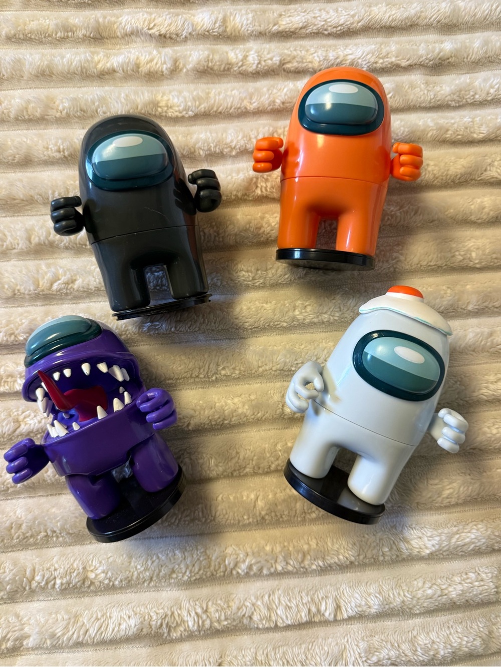 Large 4-Pack Space Crew Action Figures - Black, Orange, Purple, White